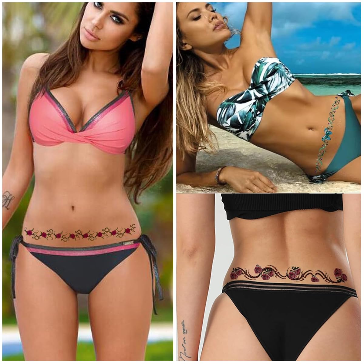 MAYCREATE 10Pcs Body Butterfly Tattoo Sticker, Belly Navel Flower Temporary Tattoo for Women Girls, Waterproof 42cm Long Abdomen Fake Tattoos for Waist Lower, Back, Arm, Thigh, Calf MAYCREATE 10Pcs Body Butterfly Tattoo Sticker, Belly Navel Flower Temporary Tattoo for Women Girls, Waterproof 42cm Long Abdomen Fake Tattoos for Waist Lower, Back, Arm, Thigh, Calf